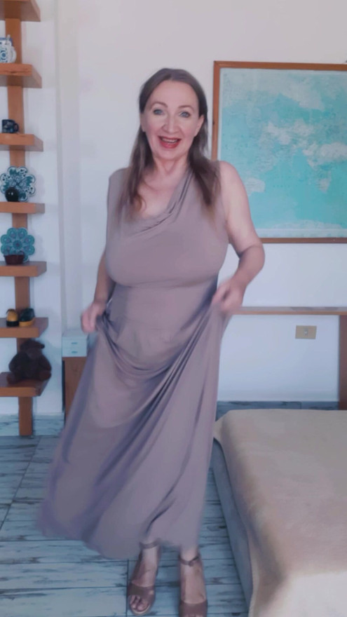 Braless busty mature MILF