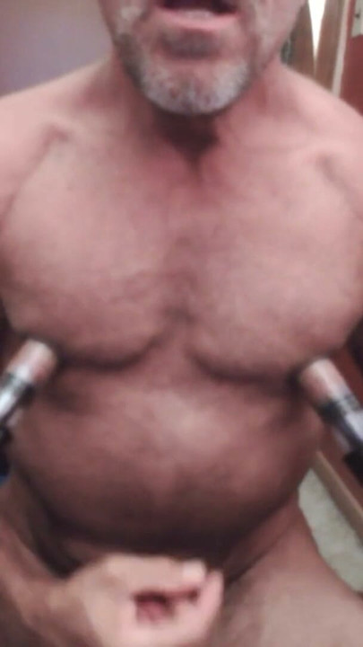 Gay Nipple Pig pumping nipples, flexing pecs | Clip 2