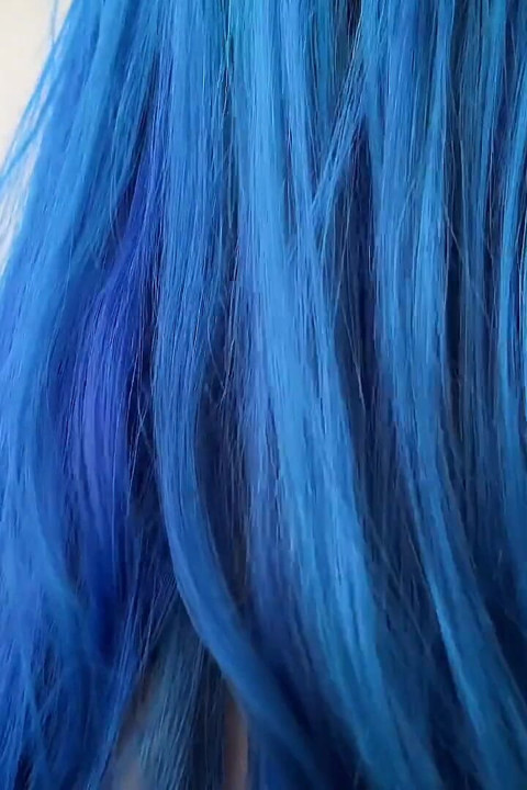 Blue-haired Babe in Bikini Rides Luke Cooper