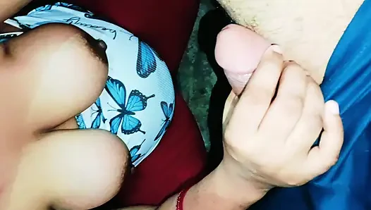 Indian Bhabhi sucking Brother in law big dick till cum in her mouth yummy ! Close up blowjob video