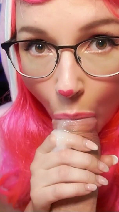 Unforgettable moment from "Petite German Step-Sister give POV Blowjob after Cosplay Event in Costume"