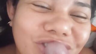 Blowjob with Milk by Hot Latina