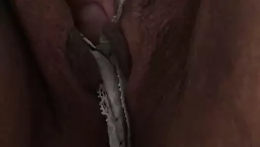 Fingering her milf cameltoe horny wet pussy