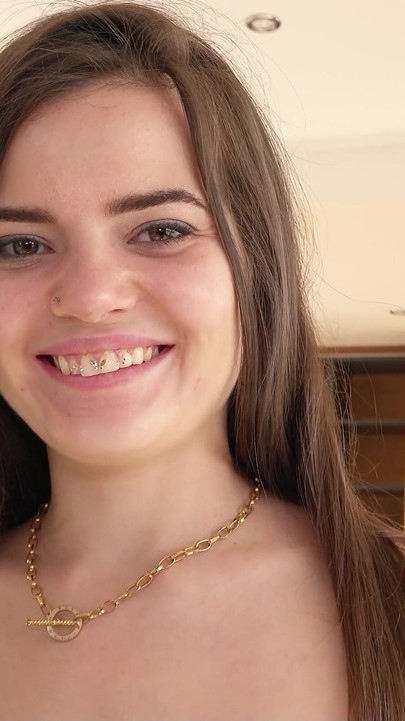 Key moment from "GERMAN SCOUT - PETITE BRACES TEEN LIZI VOGUE PICKUP FOR CASTING FUCK"
