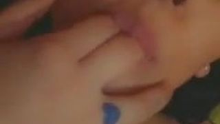 Awesome Mexican with great tits fingering herself