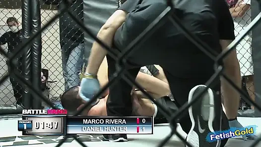 Мускулистый мужик теряет драку и занимается сексом с пухлой брюнеткой в качестве наказания