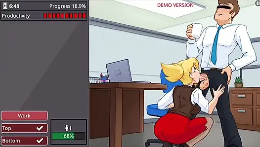 Office girl with big boobs and big ass barely working