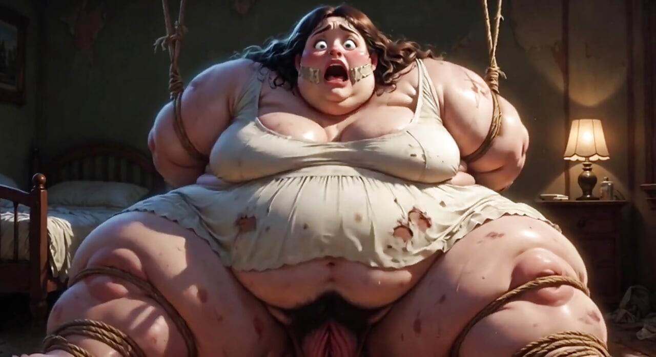 Virgin Fat SSBBW Bound - Scared & Begging for Cock in Her Hairy Pussy