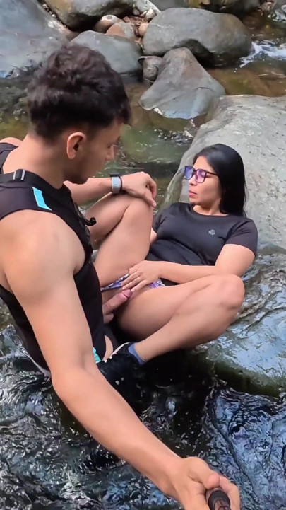 PART ONE fucking in the river.. SEX IN PUBLIC a madness lets her face be filled with cum | Clip 3
