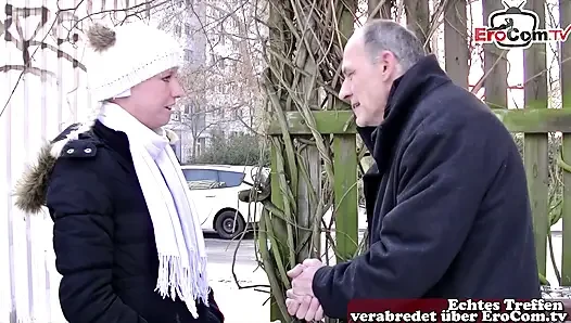 German girl next door is persuaded to have sex by grandpa
