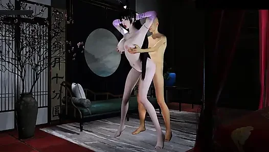 Animasyonlu kıskanç alevler tanrıçası - 3 boyutlu animasyon hentai