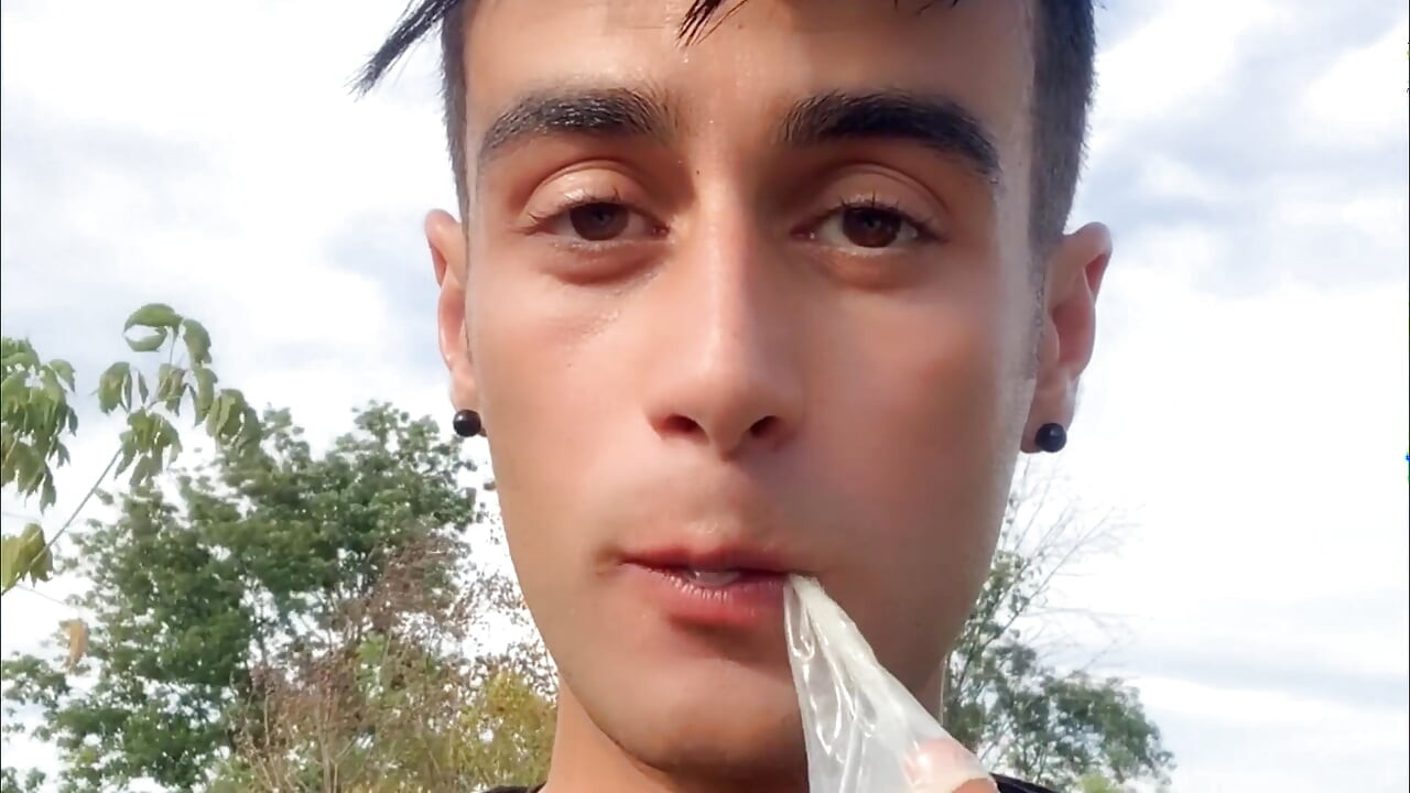 Eating Cum of Black Straight Friends Used Condom I Found After His Fuck