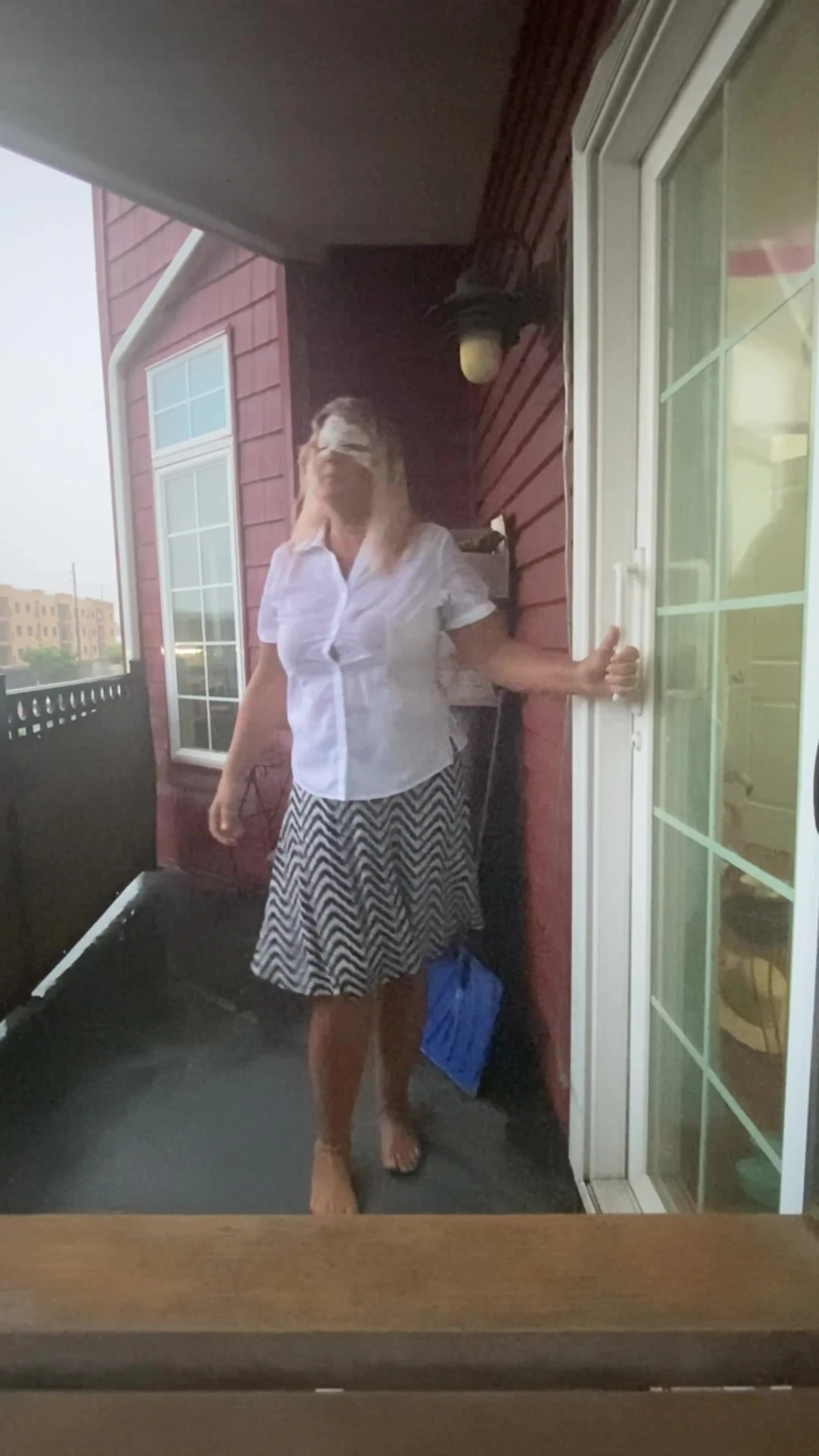 Locked outside in the rain