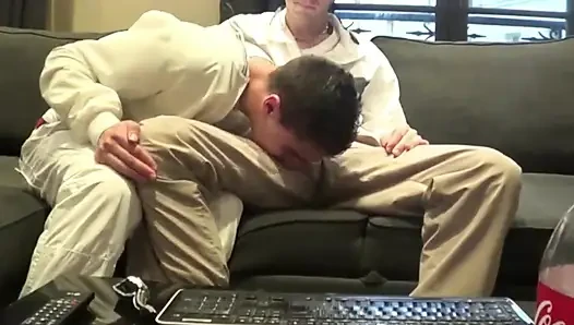 Matt sucking cock and sniffing sneakers in the same time