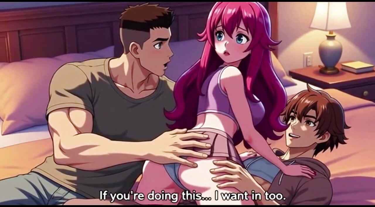 Step brother catches step sister fucking with boyfriend and joins them Threesome