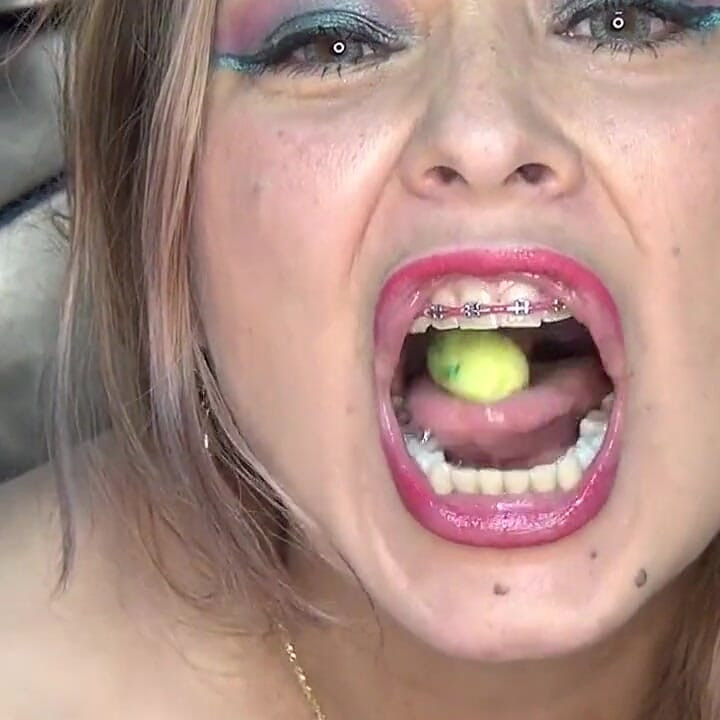 Impressive!! I Play and Swallow Huge Round Candies in the Shape of Melons