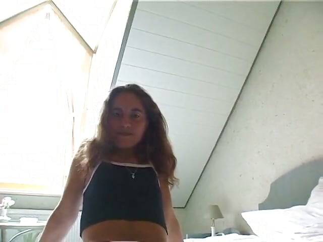 Small titted brunette teen loves rubbing her wet pussy