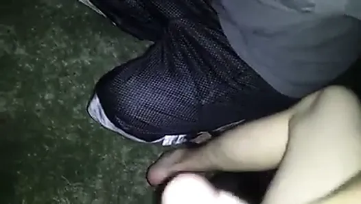 Helping a bro with a MASSIVE cumshot