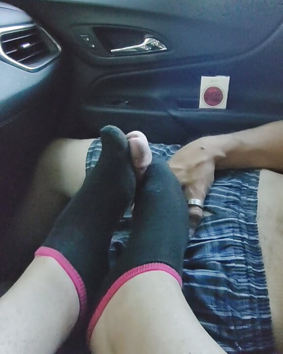 Public Footjob Sockjob With Black Girls' Ankle Socks - Cum On Socks