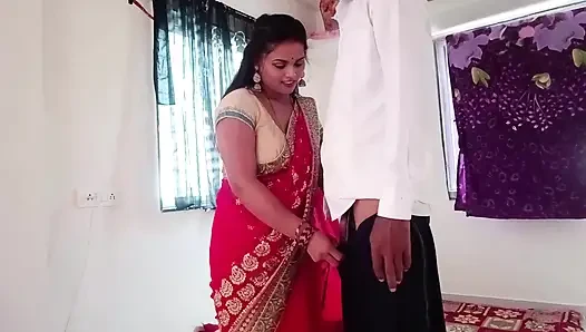 The electrical shop owner came to Riya Bhabhi's house to put a bulb when Riya Bhabhi grabbed his penis and started sucking it and did it