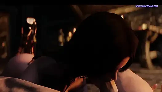 Büyük memeli orta yaşlı seksi kadın genç adama sakso çekiyor - özensiz yapmayı seviyor (3 boyutlu animasyon)