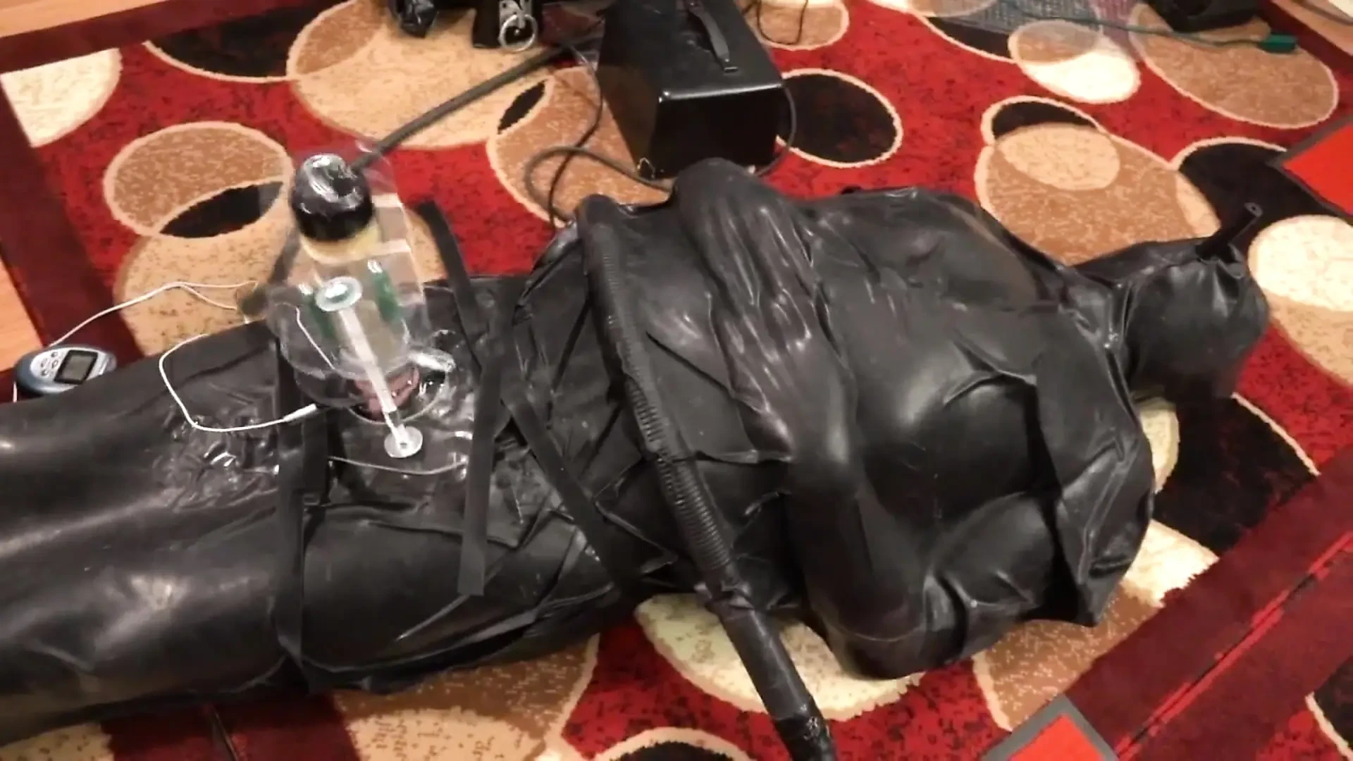 Latex Vac Bag & Electro Venus 2000 Milking in The Dungeon of Lady Diva Cane