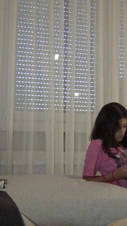 Key moment from "Hottest Brunette Babe College Girl comes for a Fashion Shooting Lingerie Try on turns into a Fake"