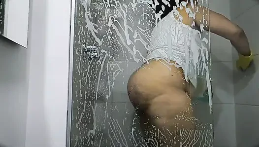 This maid really turns me on, with her big, delicious ass