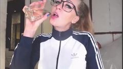 Best Squirter ever drinks her own juices