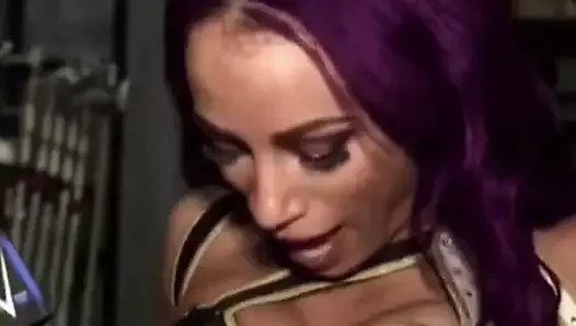 Sasha Banks touch her boobs