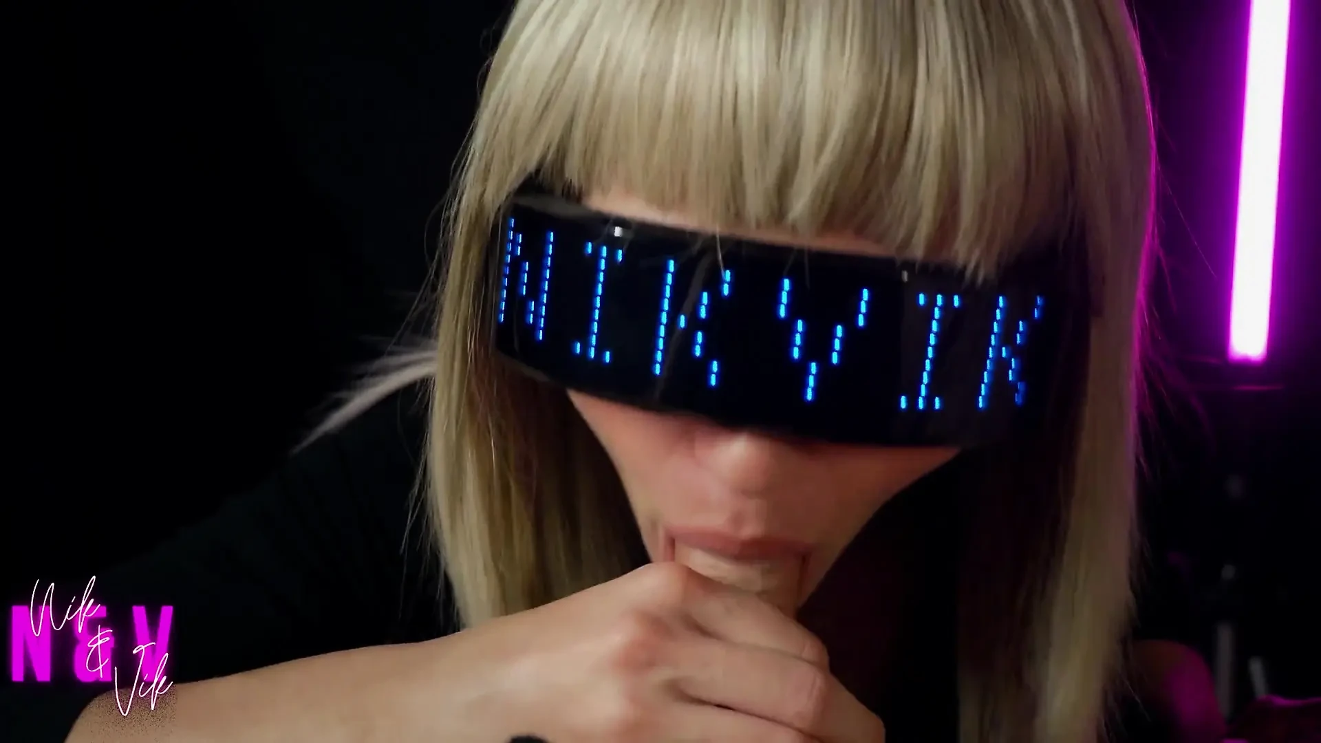 Cyberpunk Girl Greedily Sucks All the Cum Out of Her Fan