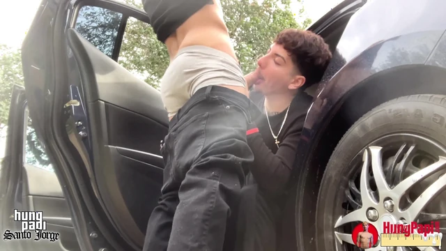 Caught Sucking Big Dick Uncut Cock Hung Papi Outdoor!