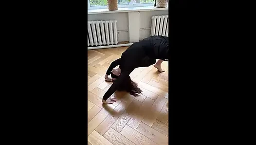 perfect body goddess yoga in transparent clothes