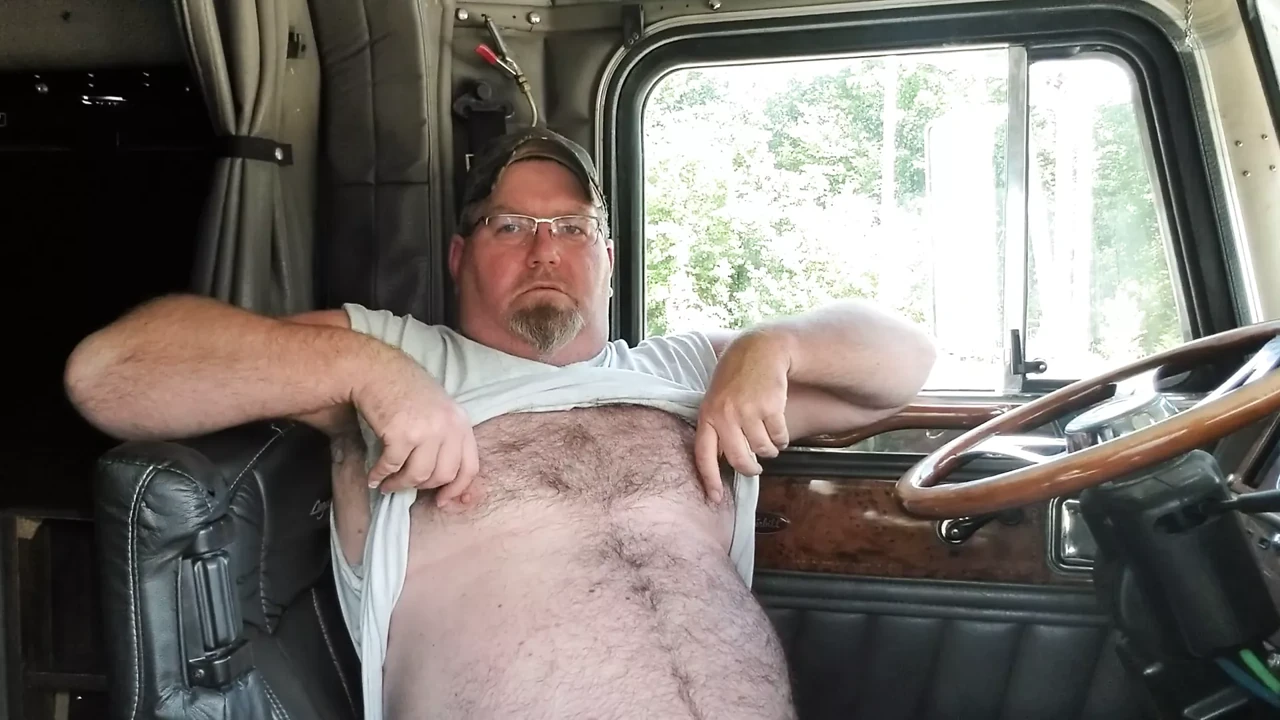 Perv playing in truck