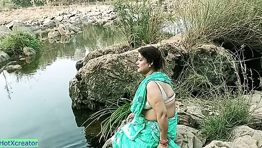Hot Stepaunty Fucking with 18yo Boy!! Viral Hindi Outdoor Sex
