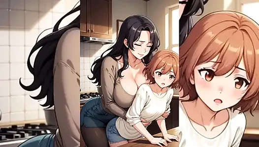Yuri Hentai Лесбийское лизание очка и лизание киски, подборка (Старое молодое издание)