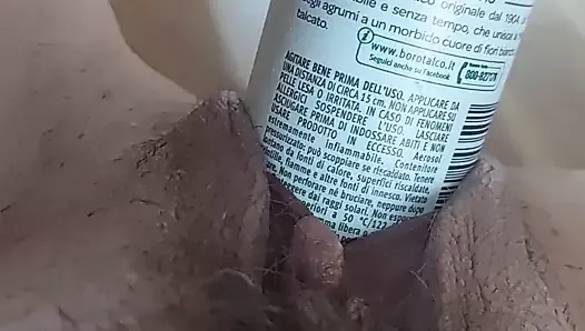Masturbation with a deodorant