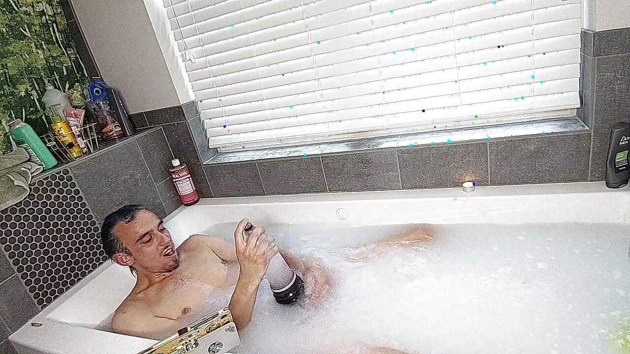 Bored as Hell Pumping My Cock in the Tub with My Bathmate