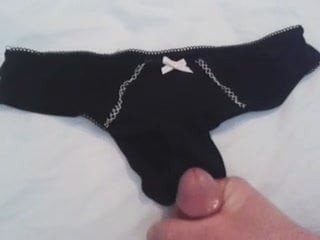 Cum over wife's panties 4