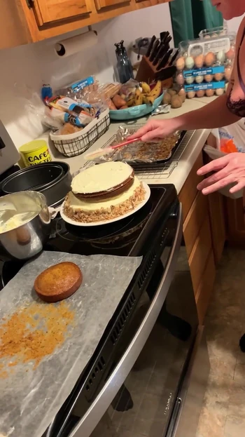 Emotional moment from "Milf Licking cream off penis while cooking food fetish"