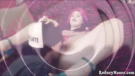 Cute hairy plumper gets her ass and hairy muff pumped