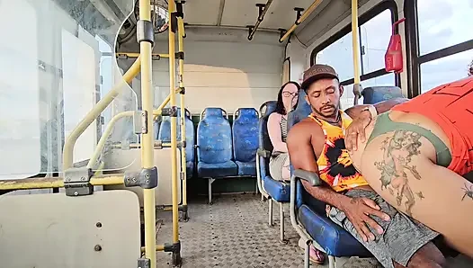 A SHAMELESS COUPLE RIDING IN PUBLIC TRANSPORT AND BACKSEAT PASSENGER FILMING EVERYTHING