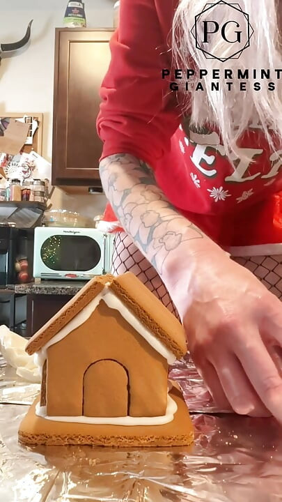 73 Gergasi dalam kasut tumit 8 inci Membina Kampung Gingerbread