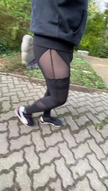 Walk in see through Leggings with Stockings