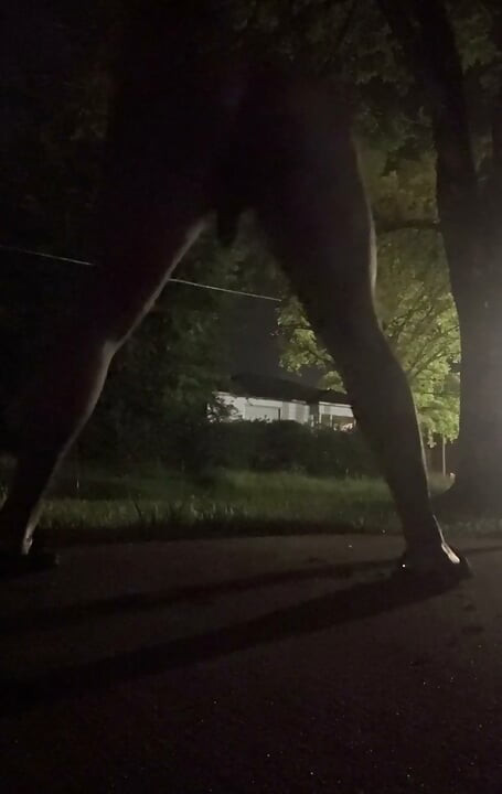 Fooling Around At Night Outside On The Sidewalk Fully Naked Part 2