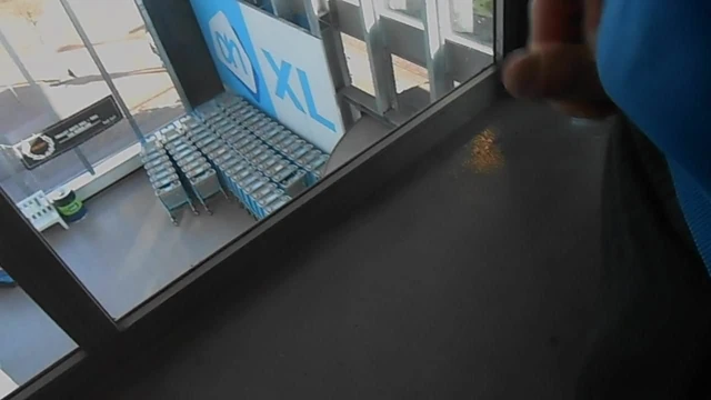 again jerking in public parking window at supermarket