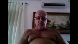 grandpa cum on webcam