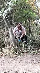 a pee in the woods