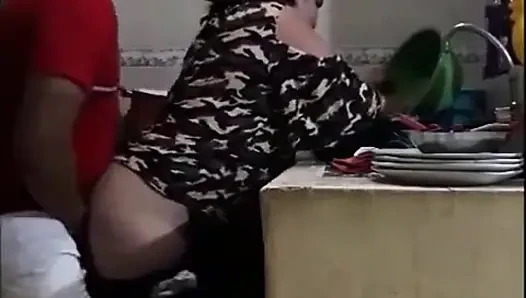 Employee Fucked When Washing Dishes - My Wife Almost Caught Us