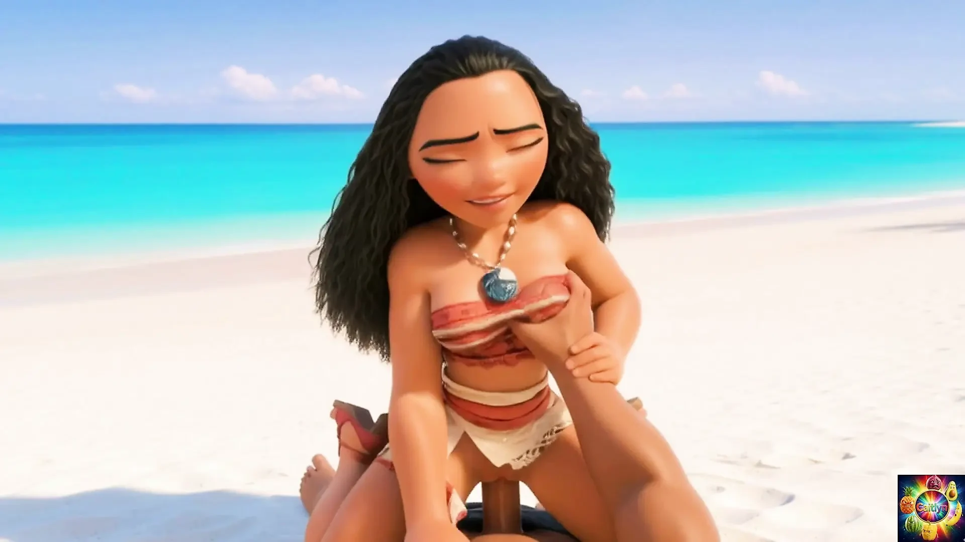Moana的浪漫海滩度假 - AI Animation Asmr